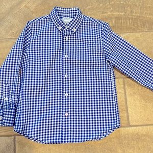 CrewCut Boys’ Kids' Secret Wash shirt in light-blue gingham